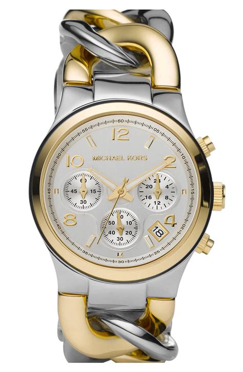 michael kors chain bracelet chronograph watch|michael kors watch stainless steel.